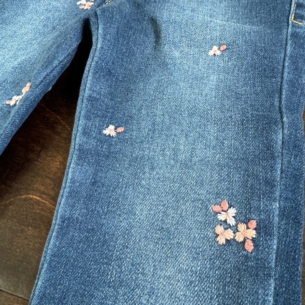 CAT & JACK | Toddler Girl Embroidered Denim Pants - 3T - Picture 2 of 4